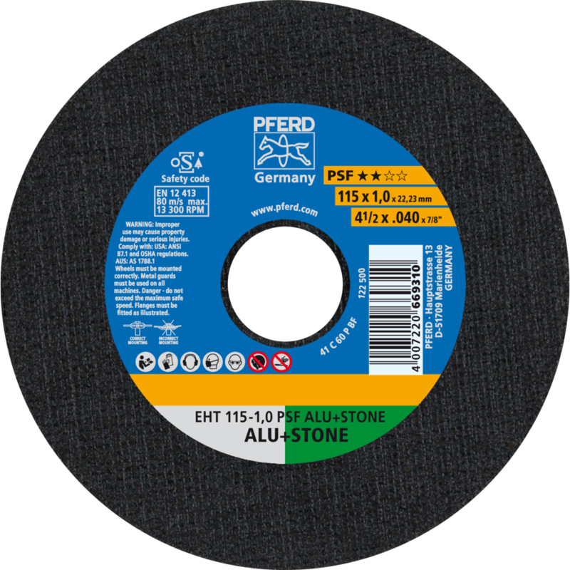 PFERD Trennscheiben EHT 115-1,0 PSF ALU+STONE