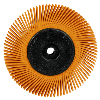 Scotch-Brite Precision Radial Bristle Brush, PN-RB, 80+, 152,4 mm x 12,7 mm x 25,4 mm (6 Zoll x 1/2 Zoll x 1 Zoll), Typ A, mit Adapter