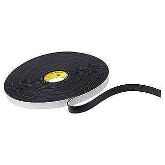 3M Einseitiges Vinyl-Schaumstoff-Klebeband 4718, Schwarz, 12 mm x 33 m, 3.2 mm