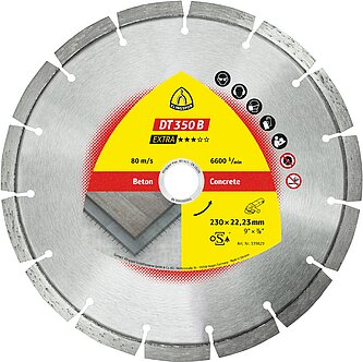 Klingspor - DT 350 B Diamanttrennscheibe, 125 x 2,4 x 22,23 mm 9 Segmente 33 x 2,4 x 10 mm, Standardverzahnung