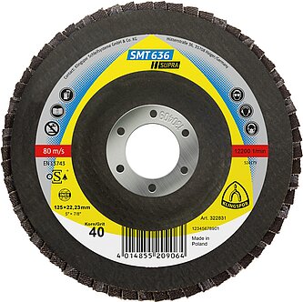 Klingspor - SMT 636 Schleifmopteller Multibindung, 125 x 22,23 mm Korn 40 gewölbt