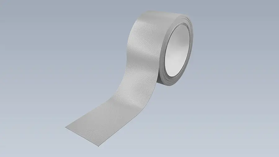 Klebebandrolle mit abgewickeltem Band als Beispiel konfektionierter Rollenware