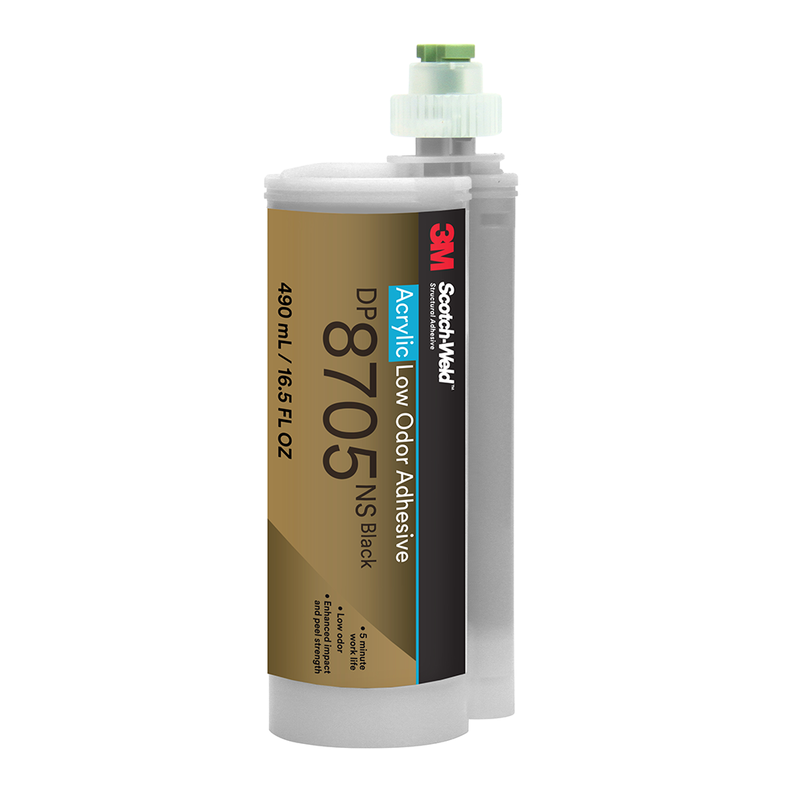 3M Scotch-Weld 2-Komponenten-Konstruktionsklebstoff auf Acrylatbasis DP8705NS, Schwarz, 490 ml