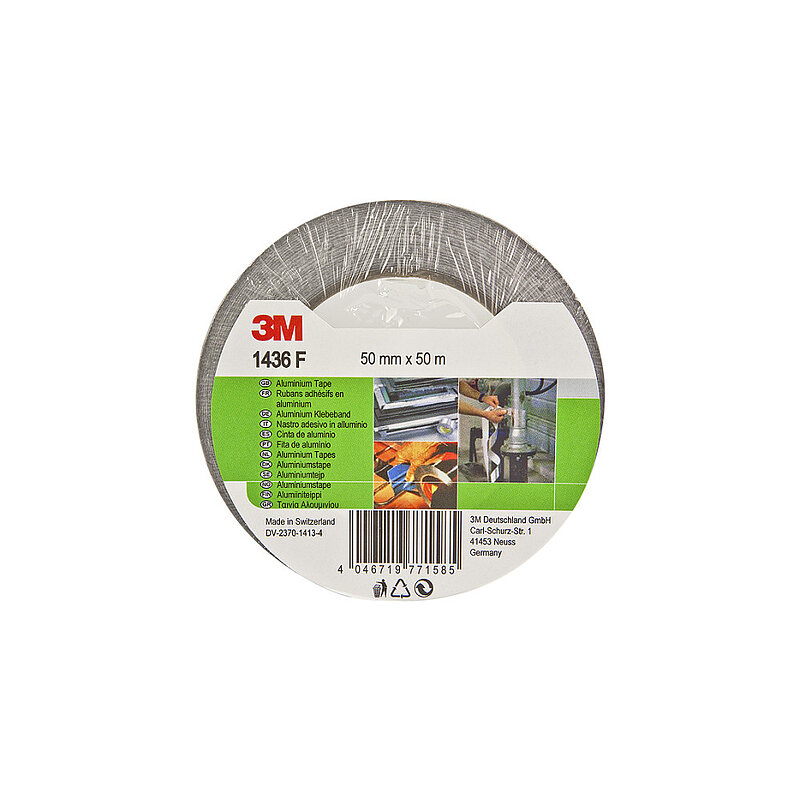 3M Aluminiumklebeband 1436F, Silber, 50 mm x 50 m, einzeln verpackt