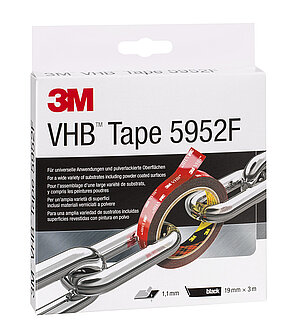 3M VHB Klebeband 5952F, Schwarz, 19 mm x 3 m, 1.1 mm