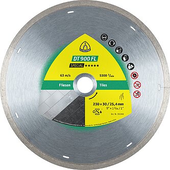 Klingspor - DT 900 FL Diamanttrennscheibe, 230 x 1,8 x 30 mm 1,8 x 7 mm, geschl. Rand m. Laserschlitzen Reduzierring 25,4