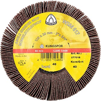 Klingspor - WSM 617 Schleifmopräder LS 309 X, 125 x 20 mm Korn 80 Gewinde M 14
