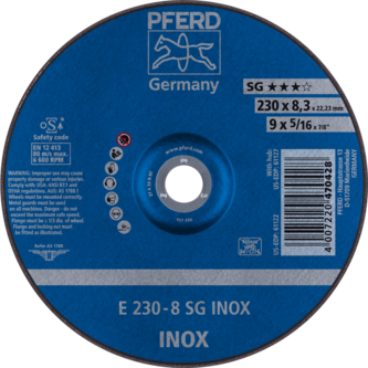PFERD Schruppscheiben E 230-8 SG INOX