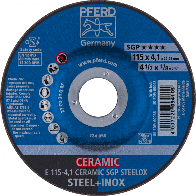 PFERD Schruppscheiben E 115-4,1 CERAMIC SGP STEELOX