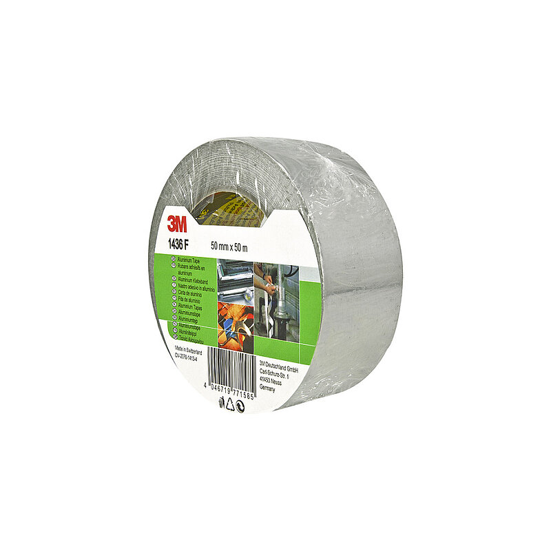 3M Aluminiumklebeband 1436F, Silber, 50 mm x 50 m, einzeln verpackt