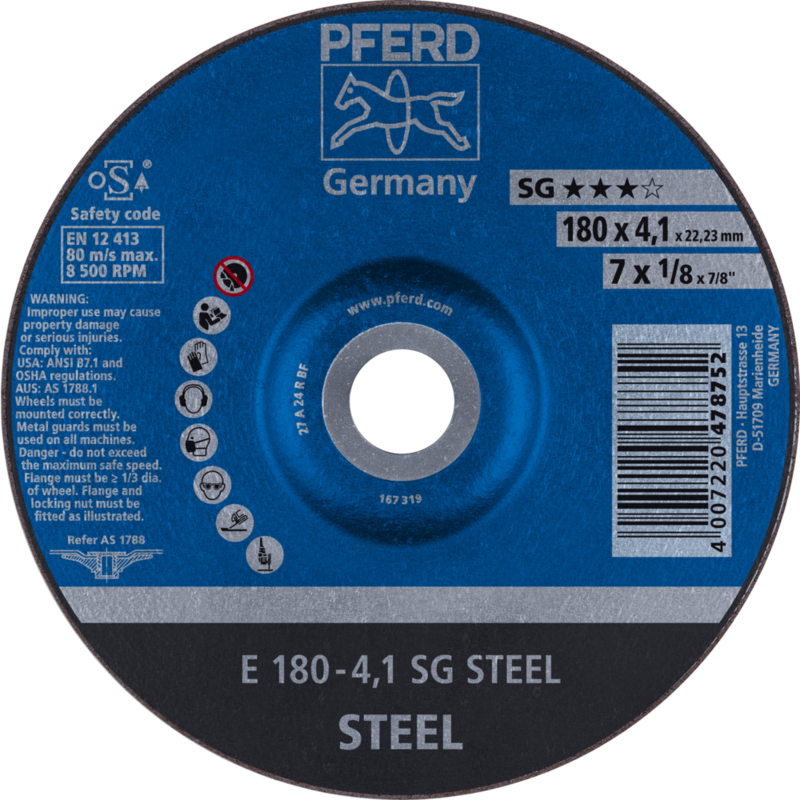 PFERD Schruppscheiben E 180-4,1 SG STEEL