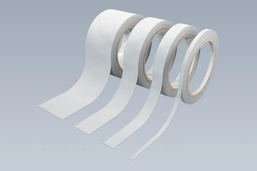 Klebebandrollen in unterschiedlichen Breiten