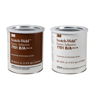 3M Scotch-Weld 2-Komponenten-Konstruktionsklebstoff auf Epoxidharzbasis 1751, Grau, 3.78 L Kit