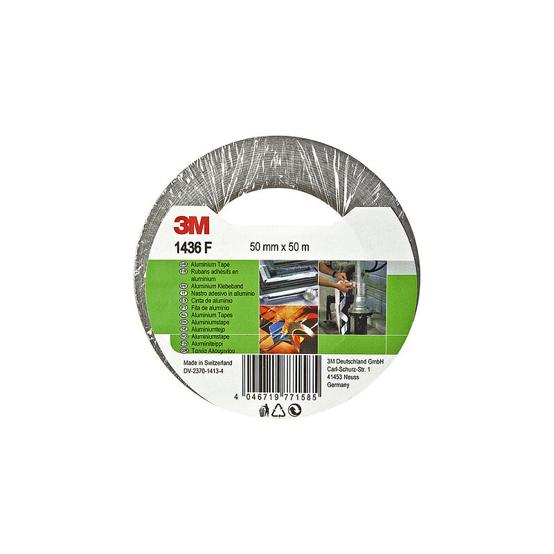 3M Aluminiumklebeband 1436F, Silber, 50 mm x 50 m, einzeln verpackt