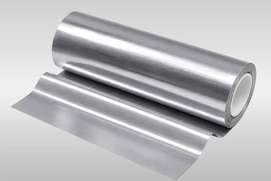 Metallisch glänzende Folienbahn als Vormaterial