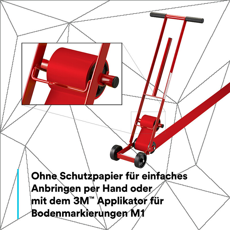 3M Langlebiges Bodenmarkierungsband 971, Rot, 75 mm x 33 m, 0.24 mm