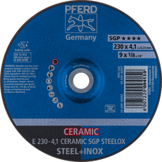 PFERD Schruppscheiben E 230-4,1 CERAMIC SGP STEELOX
