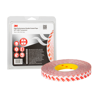 3M Doppelseitiges Klebeband GPT-020, Transparent, 19 mm x 50 m, 0.2 mm