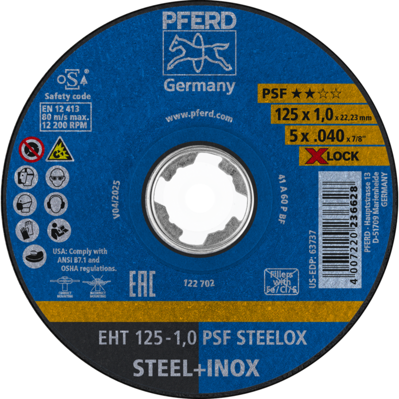 PFERD Trennscheiben EHT 125-1,0 PSF STEELOX/X-LOCK
