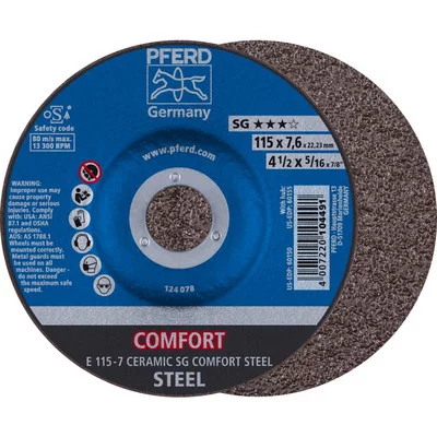 PFERD Schruppscheibe E CERAMIC SG COMFORT STEEL Abbildung