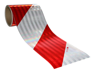 3M High Intensity Metalized Flexible Prismatic Vehicle Marking 823i, Red/White, Left/Right, 141 mm x 45.7 m, 2 Rolls/Case