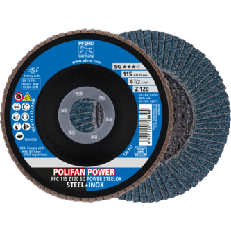 PFERD POLIFAN-Fächerscheiben PFC 115 Z 120 SG POWER STEELOX