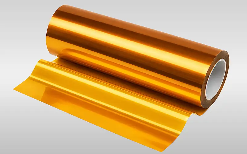 Goldfarbene technische Folie als Beispiel für die Materialabstimmung