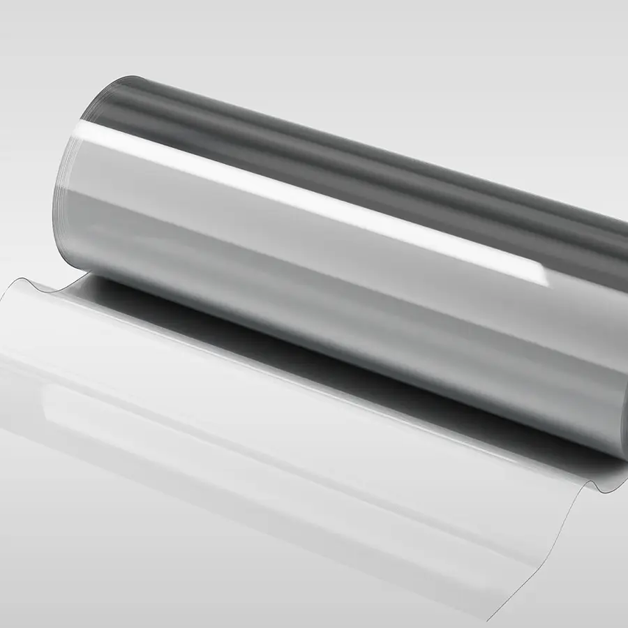 Illustration einer transparenten Folienrolle
