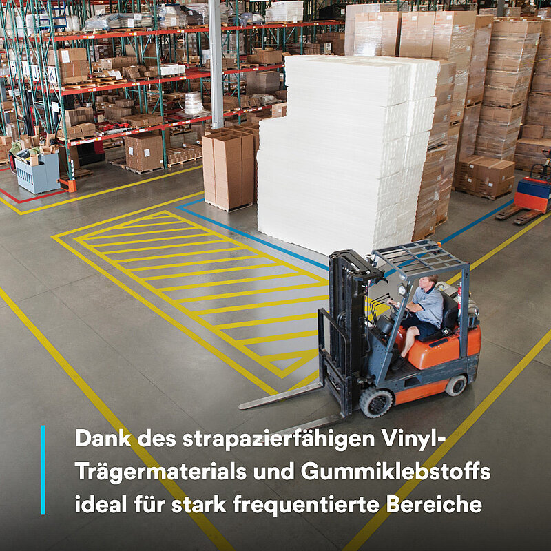 3M Langlebiges Bodenmarkierungsband 971, Rot, 75 mm x 33 m, 0.24 mm