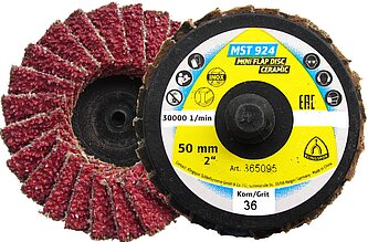 Klingspor - MST 924 Schleifmopteller, Korn 40 75 mm gewölbt Quick Roll Connect