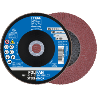 PFERD POLIFAN-Fächerscheiben PFF 180 A 120 SG STEELOX